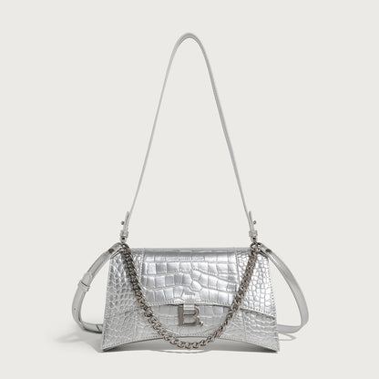 Crocodile patterned hourglass bag