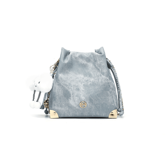 Single shoulder crossbody bucket bag