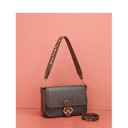 Vintage printed shoulder crossbody bag