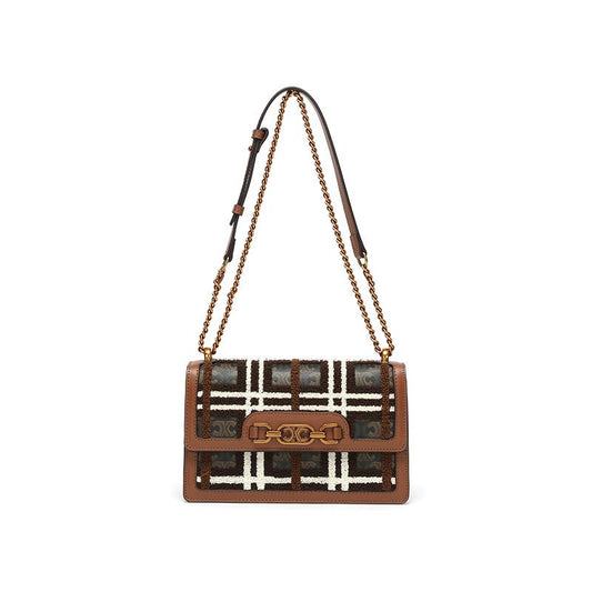 Retro commuting diagonal cross small square bag