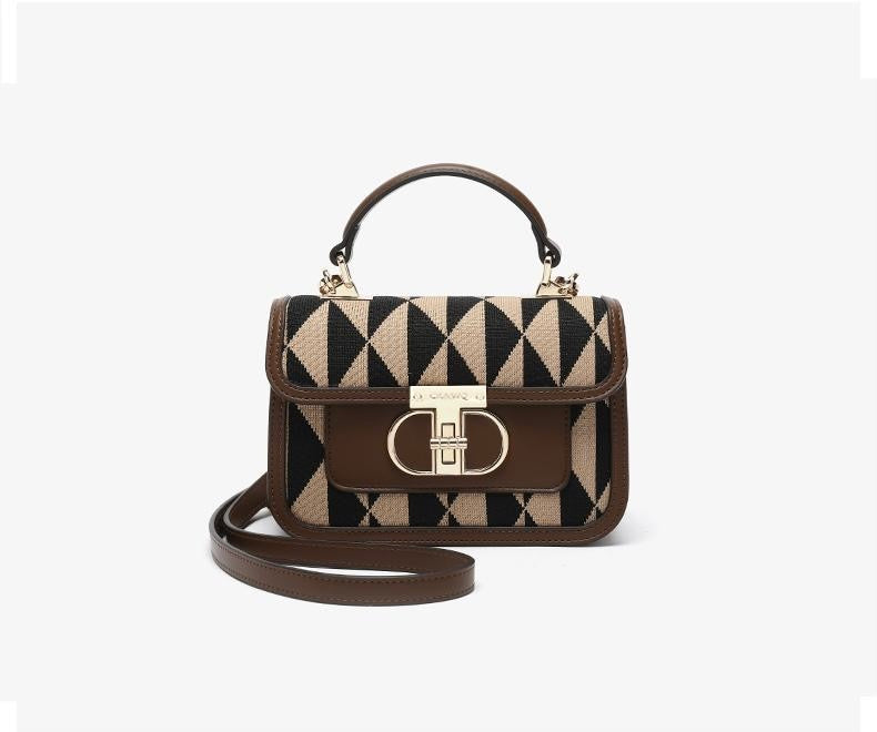 Classic plaid diagonal cross square bag